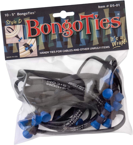 BongoTies "Azule" Black & Blue (10-Pack)