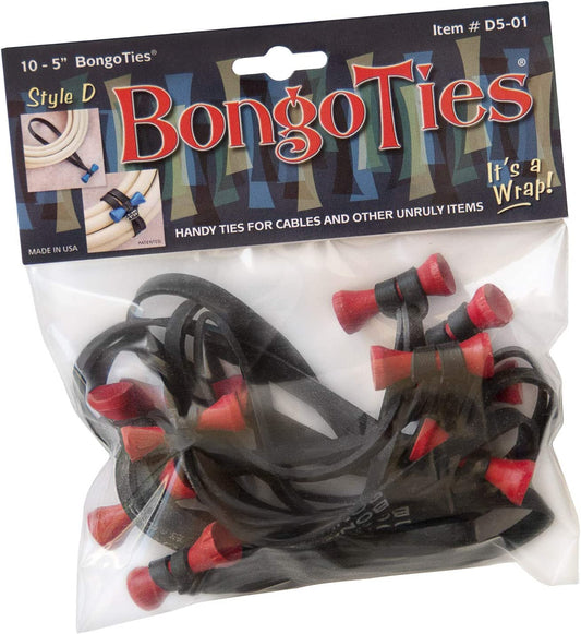 BongoTies "Lava" Black & Red (10-Pack)